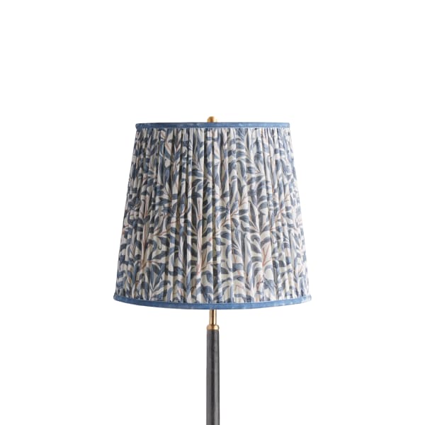 12 inch tall tapered shade in indigo willow bough linen by morris & co