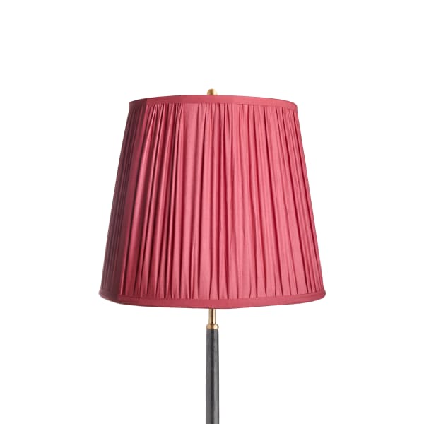 14 inch tall tapered shade in pleated raspberry taj silk