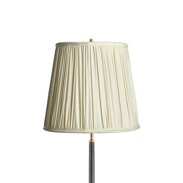 14 inch tall tapered shade in pleated stone taj silk