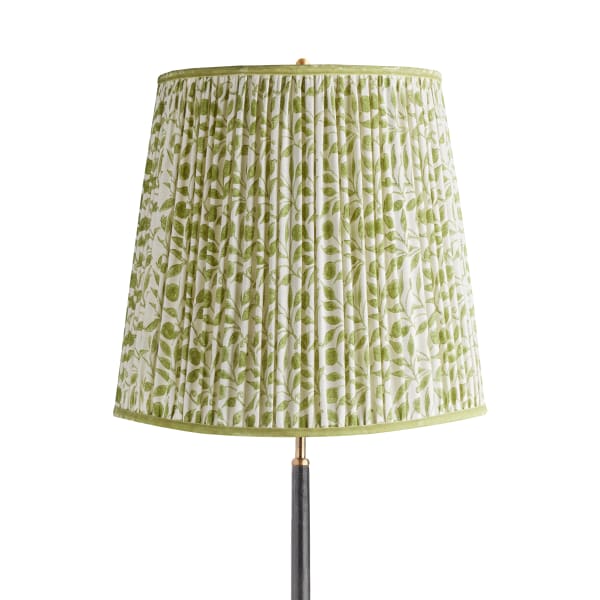 16 inch tall tapered shade in thyme rosehip linen by morris & co