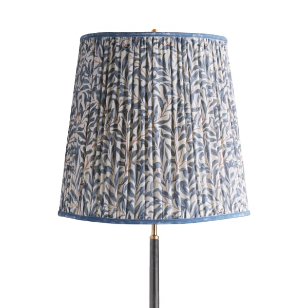 16 inch tall tapered shade in indigo willow bough linen by morris & co