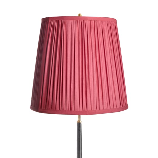 16 inch tall tapered shade in pleated raspberry taj silk