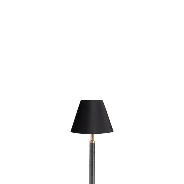 6 inch empire shade for cordless lamps in black silk with glasgow gold interior