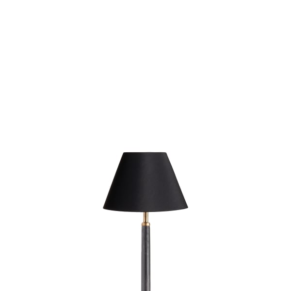 8 inch empire shade for cordless lamps in black silk with glasgow gold interior