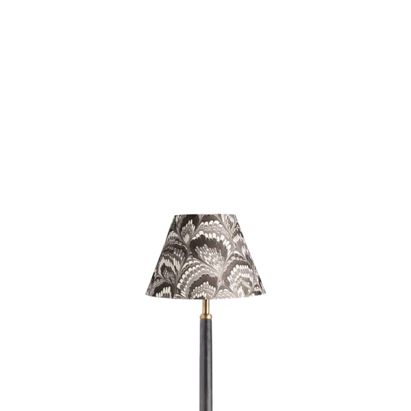 8 inch empire shade for cordless lamps in gray and black piave hand made marble paper