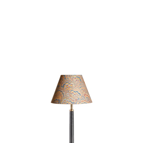 8 inch empire shade for cordless lamps in golden piave hand made marbled paper