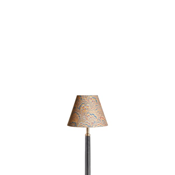 6 inch empire shade for cordless lamps in golden piave hand made marbled paper