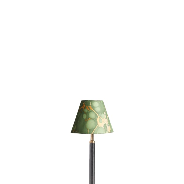 6 inch empire shade for cordless lamps in foglia hand made marble paper