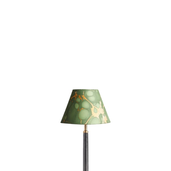 8 inch empire shade for cordless lamps in foglia hand made marbled paper