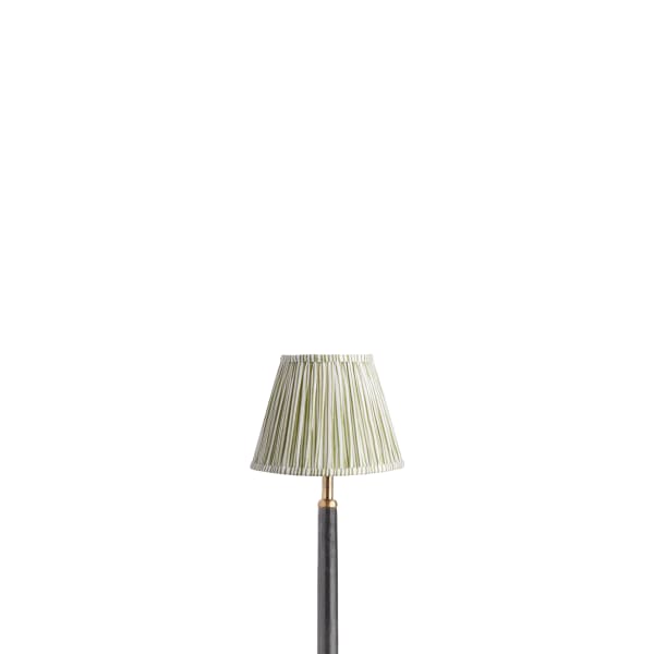 6 inch empire shade for cordless lamps in green candy stripe block printed cotton