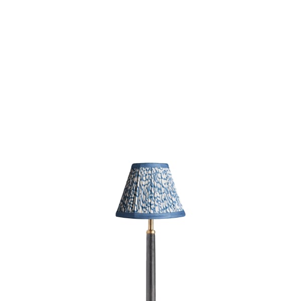 6 inch empire shade for cordless lamps in turkish blue fishscales with blue tape