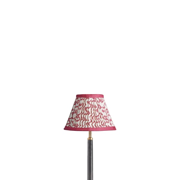 8 inch empire shade for cordless lamps in crimson chevrons with crimson tape