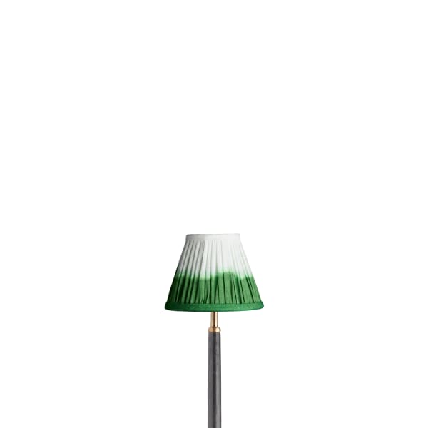 6 inch empire shade for cordless lamps in green shibori linen