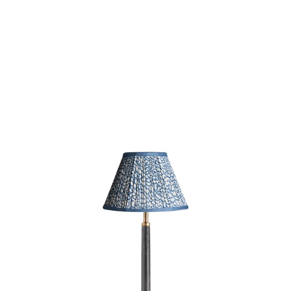 8 inch empire shade for cordless lamps in turkish blue fishscales with blue tape