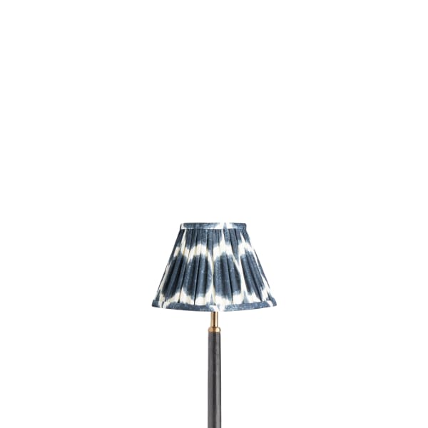 8 inch empire shade for cordless lamps in yoda ikat printed navy linen