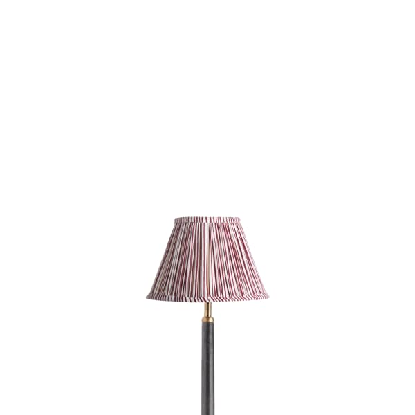 8 inch empire shade for cordless lamps in ruby candy stripe block printed cotton