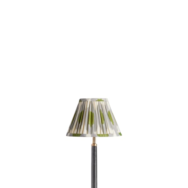 8 inch empire shade for cordless lamps in egg & spoon ikat gray green silk