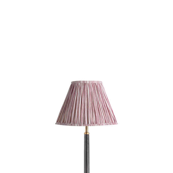 10 inch empire shade for cordless lamps in ruby candy stripe block printed cotton