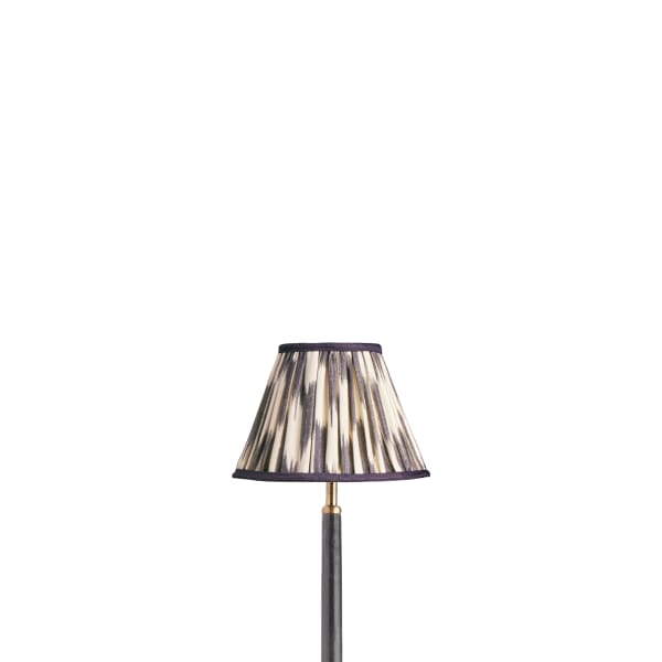 8 inch empire shade for cordless lamps in atlas ikat black and cream silk