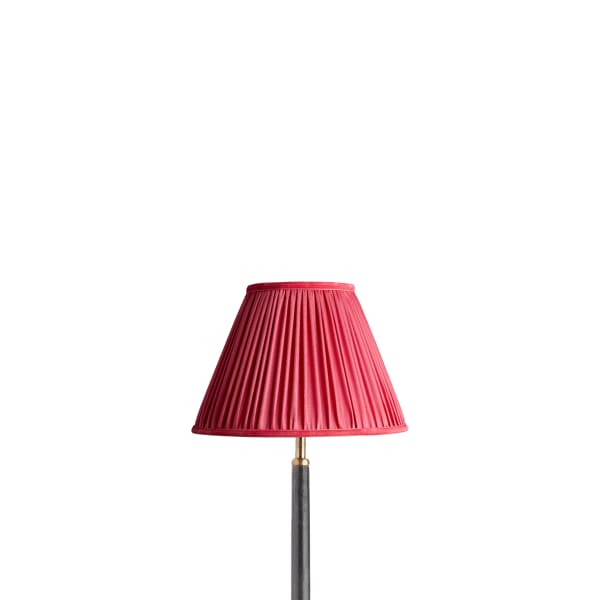 10 inch empire shade for cordless lamps in ruby silk with velvet tape