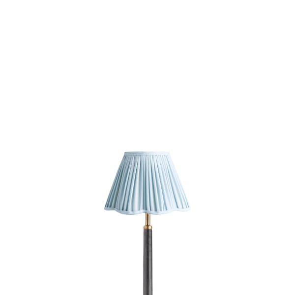 8 inch scalloped empire shade for cordless lamps in blue sky linen