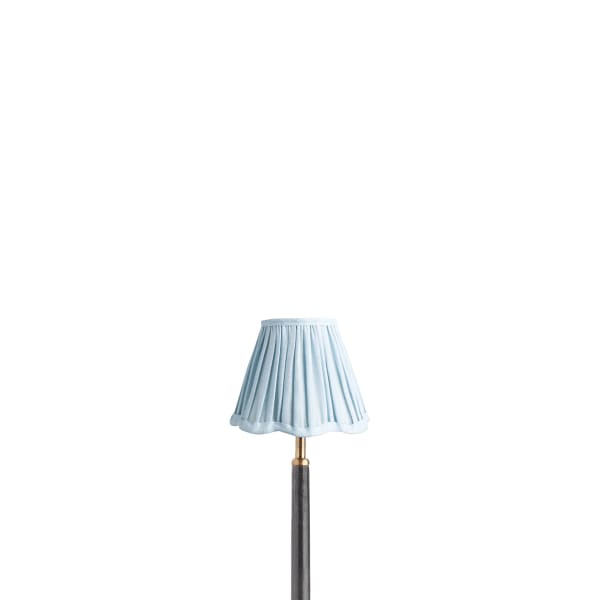 6 inch scalloped empire shade for cordless lamps in blue sky linen