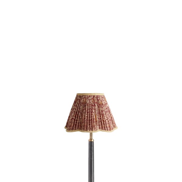 8 inch scalloped empire shade for cordless lamps in claret & gold snakeshead silk by morris & co