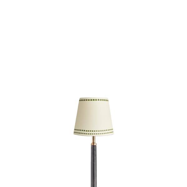 5.5 inch tall tapered shade for cordless lamps in verdant tracks hand painted card