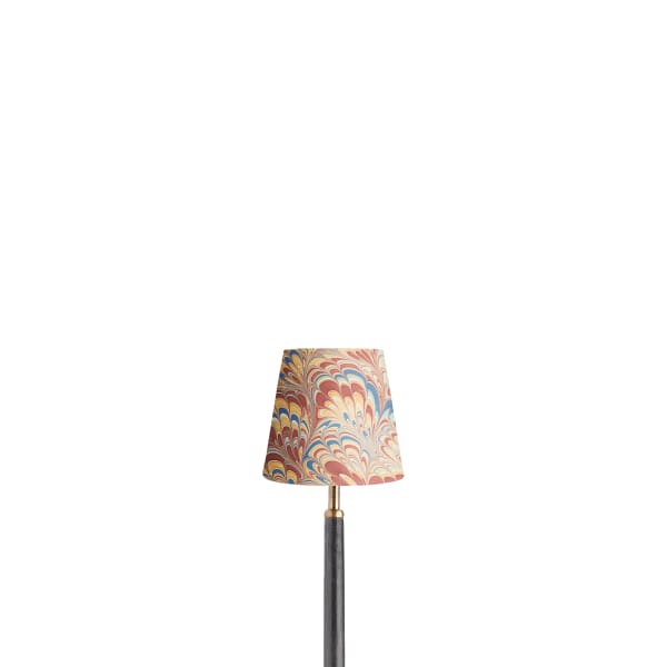 5.5 inch tall tapered shade for cordless lamps in golden piave hand made marbled paper