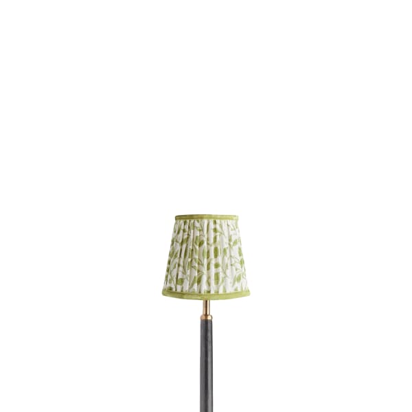 5.5 inch tall tapered shade for cordless lamps in thyme rosehip linen by morris & co