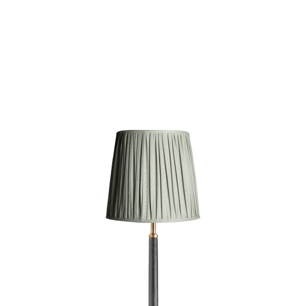 8 inch pleated tall tapered shade for cordless lamps in smog stone washed linen
