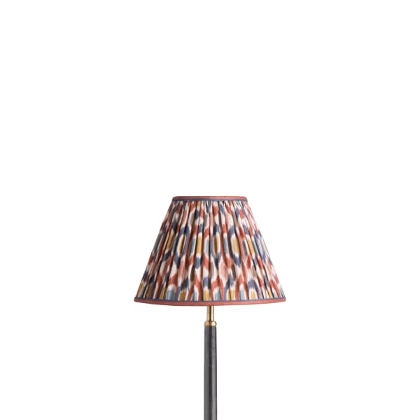 10 inch empire shade for cordless lamps in blue and red Small Ikat Spot linen by GP & J Baker