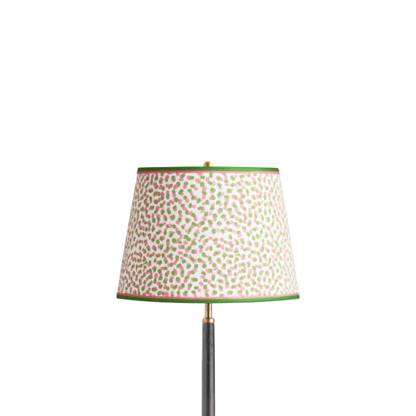 12 inch straight empire shade in pink and green Polka Dot paper by GP & J Baker