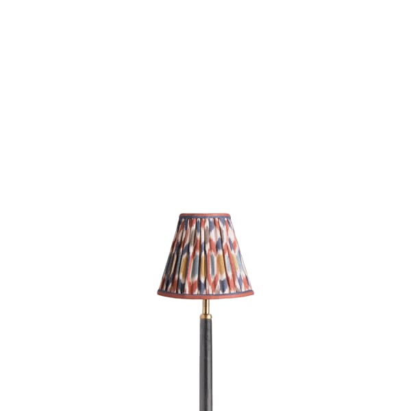 6 inch empire shade for cordless lamps in blue and red Small Ikat Spot linen by GP & J Baker