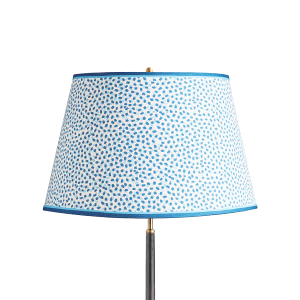 20 inch straight empire shade in blue and indigo Polka Dot paper by GP & J Baker