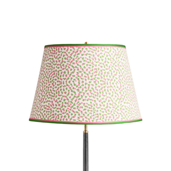 18 inch straight empire shade in pink and green Polka Dot paper by GP & J Baker