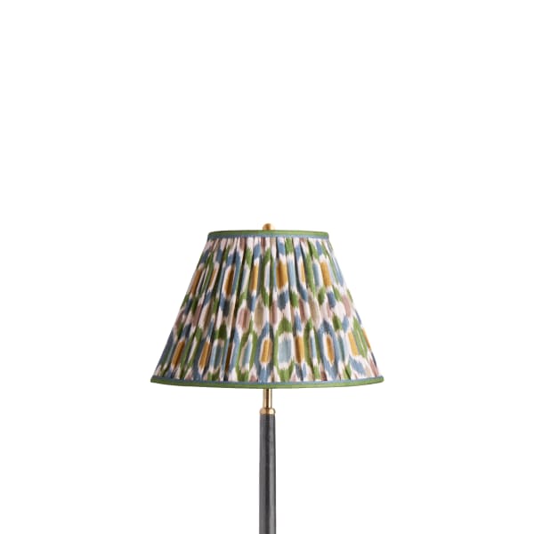 12 inch empire shade in blue and green Small Ikat Spot linen by GP & J Baker