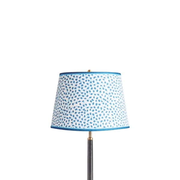 12 inch straight empire shade in blue and indigo Polka Dot paper by GP & J Baker