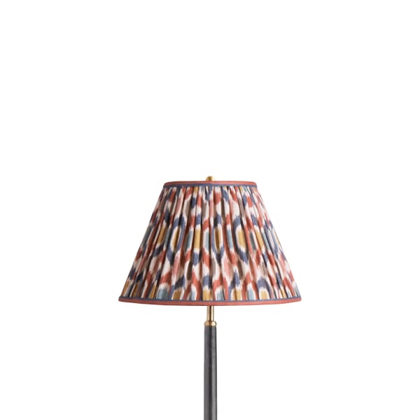 12 inch empire shade in blue and red Small Ikat Spot linen by GP & J Baker