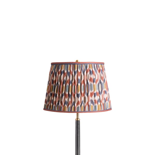 12 inch straight empire shade in blue and red Small Ikat Spot linen by GP & J Baker