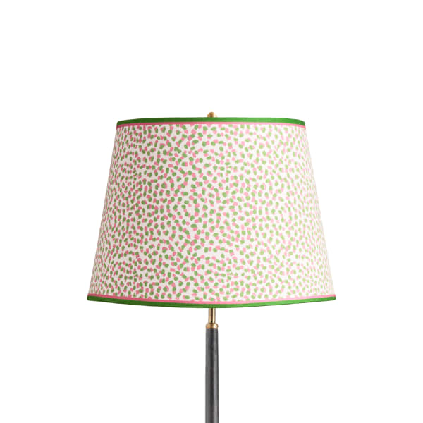 16 inch straight empire shade in pink and green Polka Dot paper by GP & J Baker