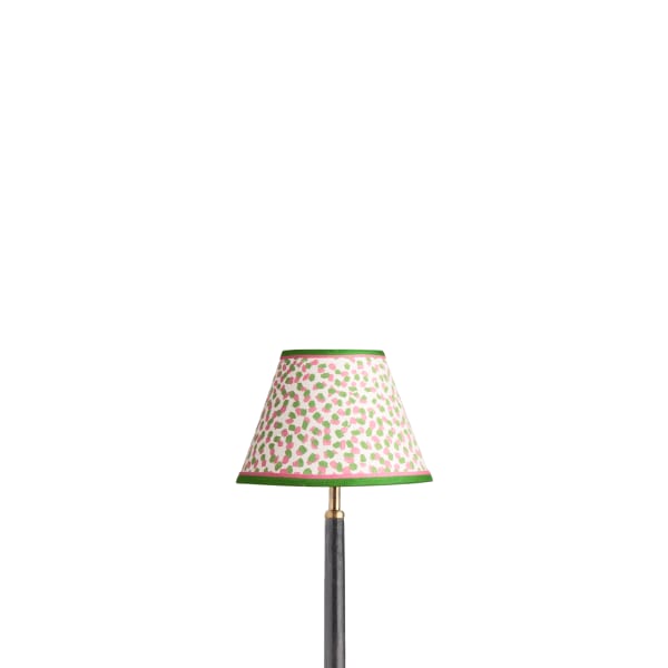 8 inch empire clip on shade in pink and green Polka Dot paper by GP & J Baker