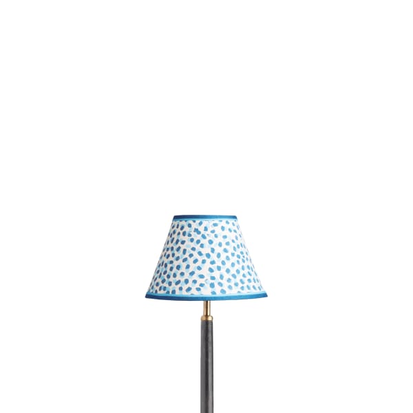 8 inch empire clip on shade in blue and indigo Polka Dot paper by GP & J Baker