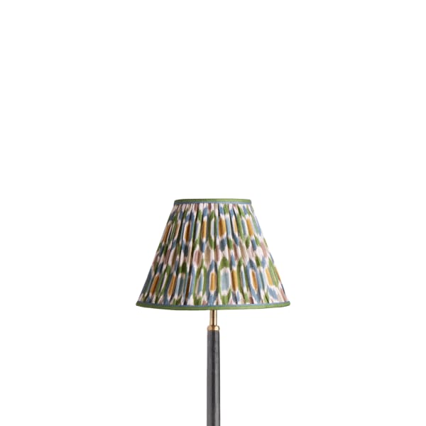 10 inch empire shade for cordless lamps in blue and green Small Ikat Spot linen by GP & J Baker