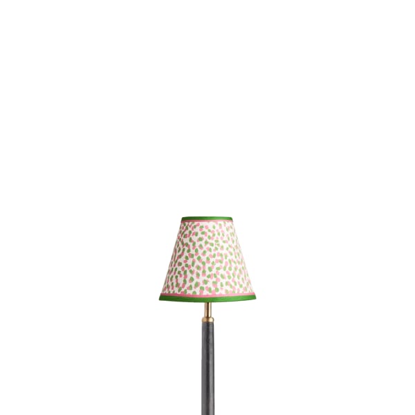 6 inch empire clip on shade in pink and green Polka Dot paper by GP & J Baker