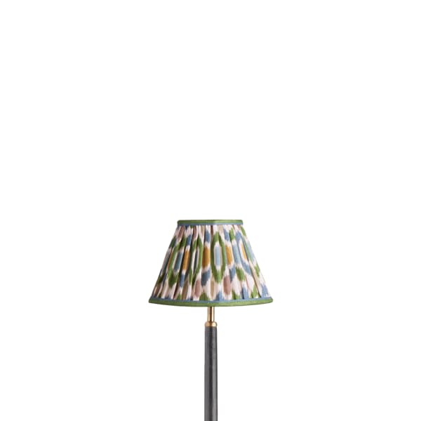 8 inch empire shade for cordless lamps in blue and green Small Ikat Spot linen by GP & J Baker