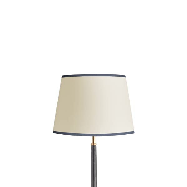 12 inch straight empire shade for cordless lamps Top n Tail shade in cream card with navy blue tape