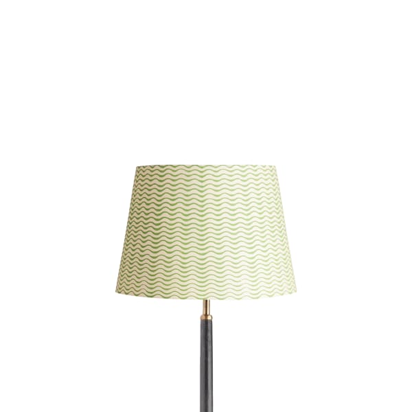 12 inch straight empire shade for cordless lamps in classic green ripples