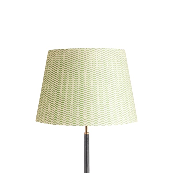 16 inch straight empire shade for cordless lamps in classic green ripples