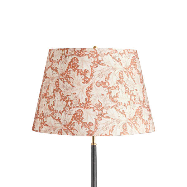 18 inch straight empire shade in brick dust wallflower printed cotton by Morris & Co